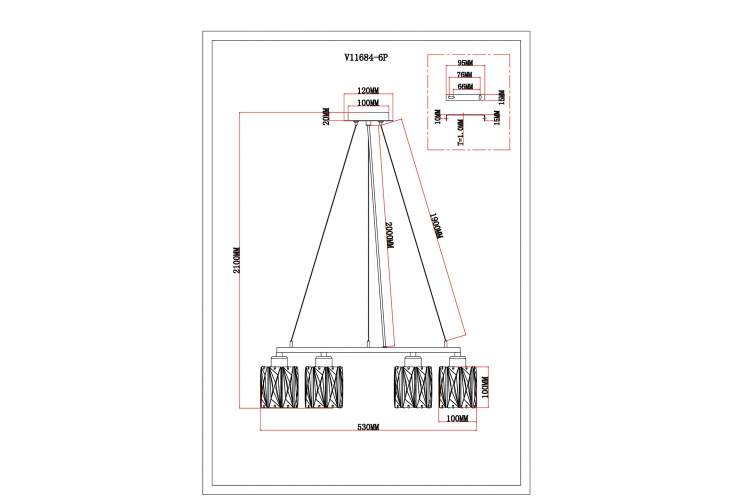 Люстра подвесная Moderli V11684-6P Prismique-5