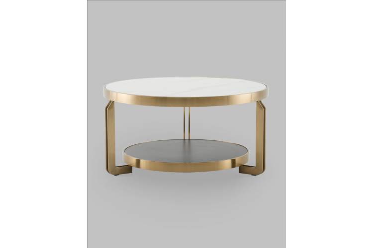 Журнальный столик Калисто 90*90 см светлая и темная керамика-1