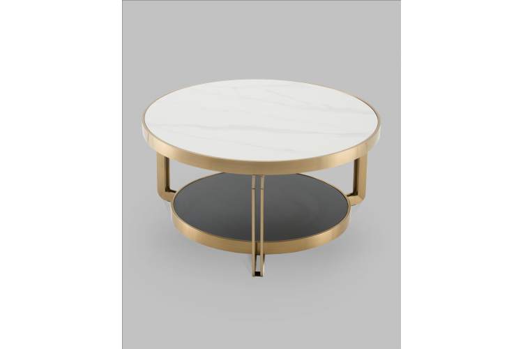 Журнальный столик Калисто 90*90 см светлая и темная керамика-2