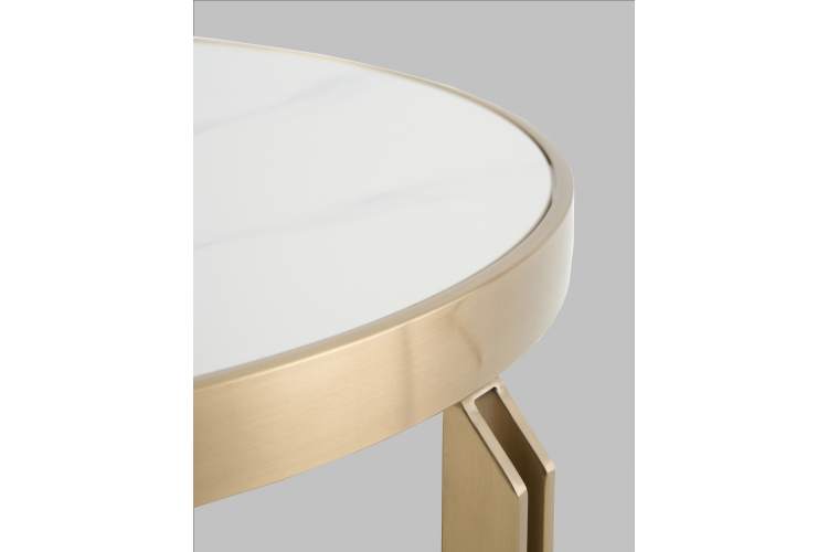 Журнальный столик Калисто 90*90 см светлая и темная керамика-5