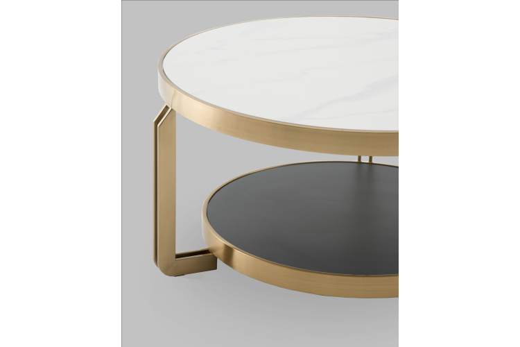 Журнальный столик Калисто 90*90 см светлая и темная керамика-6