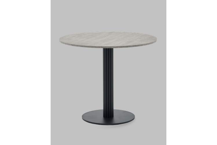 Стол круглый Фризбин D90, столешница МДФ сегни темный, основание металл черный-1