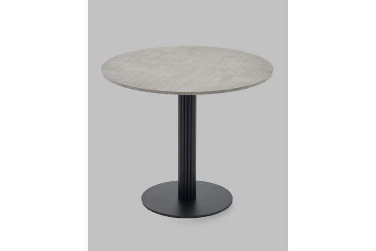 Стол круглый Фризбин D90, столешница МДФ сегни темный, основание металл черный-2