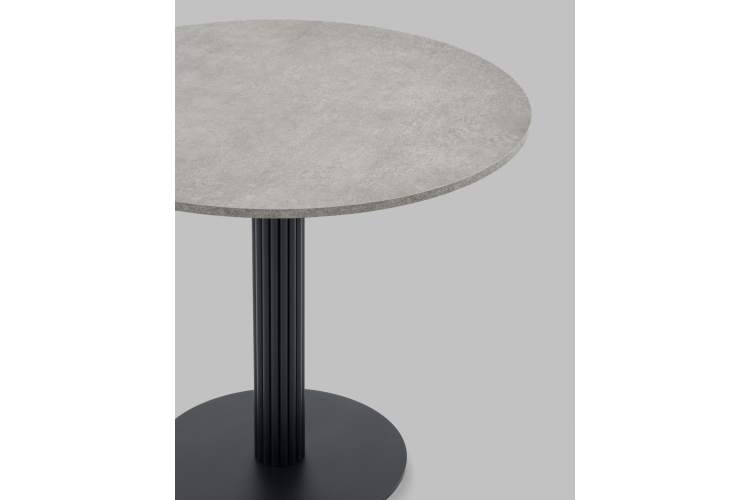 Стол круглый Фризбин D90, столешница МДФ сегни темный, основание металл черный-3