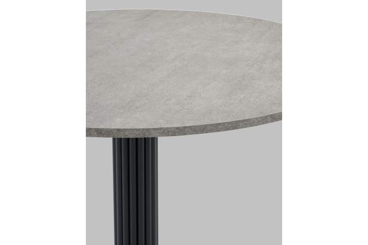 Стол круглый Фризбин D90, столешница МДФ сегни темный, основание металл черный-4