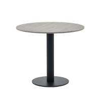 Стол круглый Фризбин D90, столешница МДФ сегни темный, основание металл черный