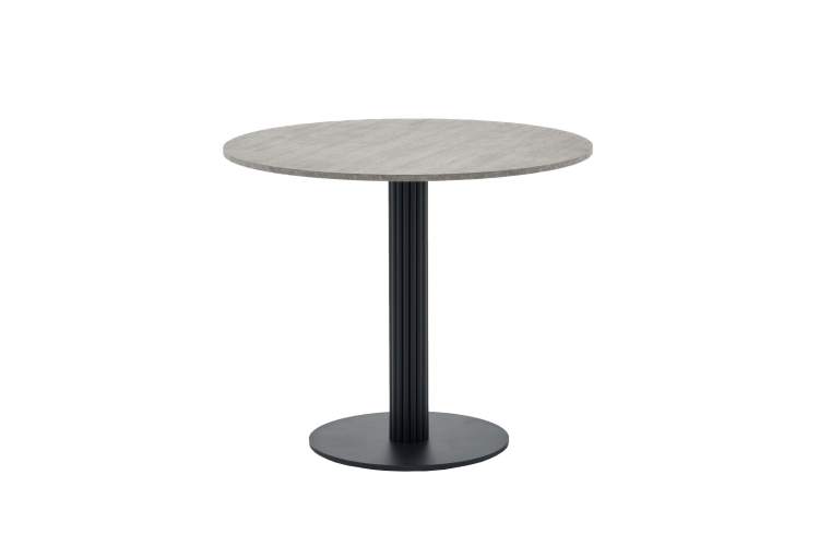 Стол круглый Фризбин D90, столешница МДФ сегни темный, основание металл черный