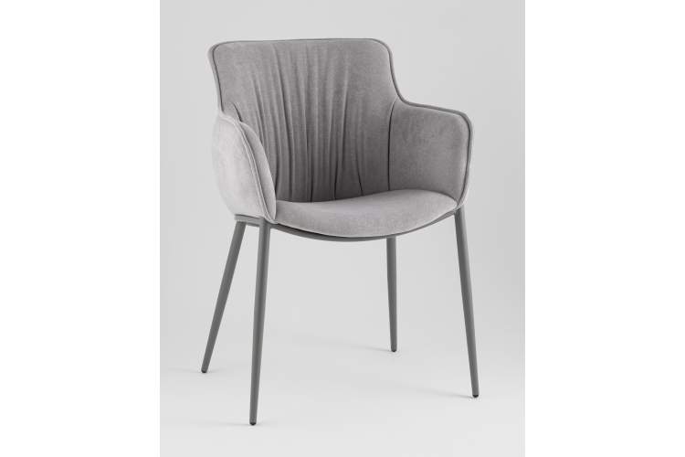 Стул Твигги велюр серый, каркас серый-1