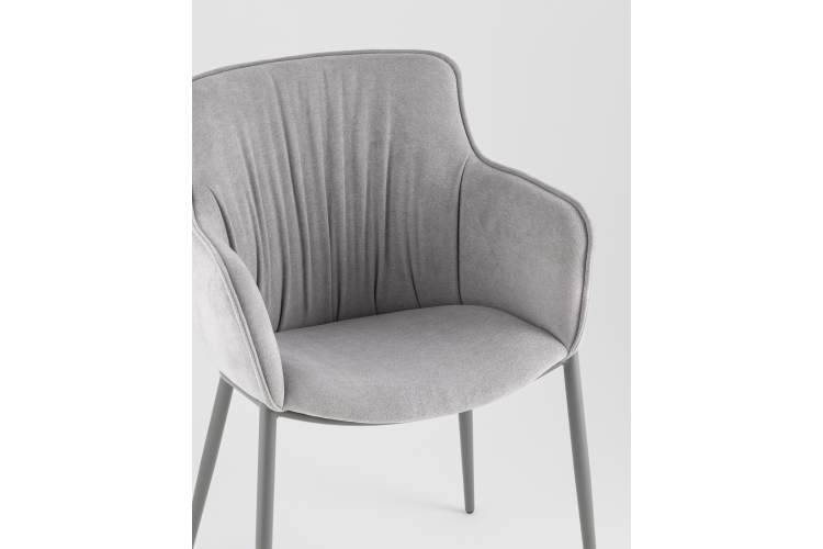 Стул Твигги велюр серый, каркас серый-7