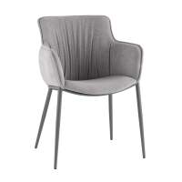 Стул Твигги велюр серый, каркас серый