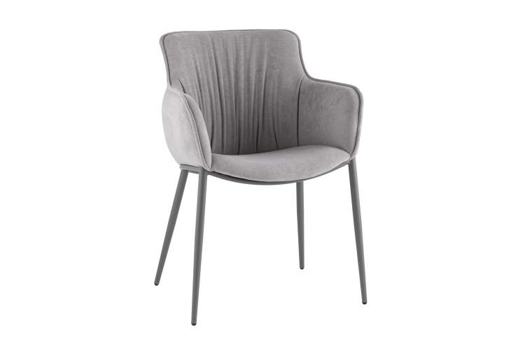 Стул Твигги велюр серый, каркас серый