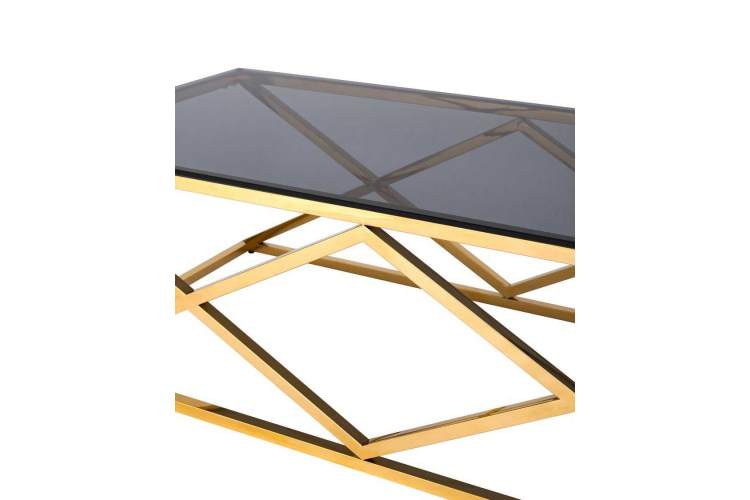Журнальный стол 120*60 ИНСИГНИЯ золото стекло smoke-2