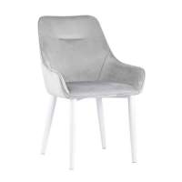 Стул Диана велюр серый ножки белые