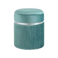 Пуф Миранда с ящиком серебро велюр светло-бирюзовый в гостиную