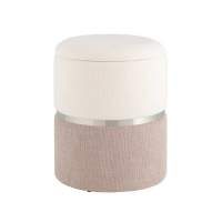 Пуф Кэрри с ящиком серебро шенилл серо-бежевый