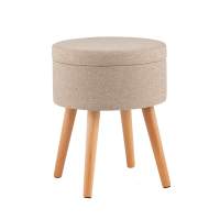 Пуф с ящиком Store Woody рогожка бежевая