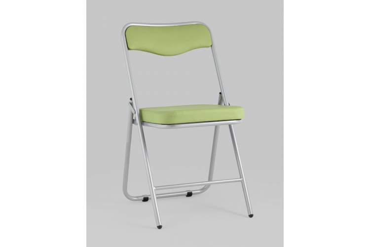 Складной стул Джонни экокожа салатовый каркас металлик-1