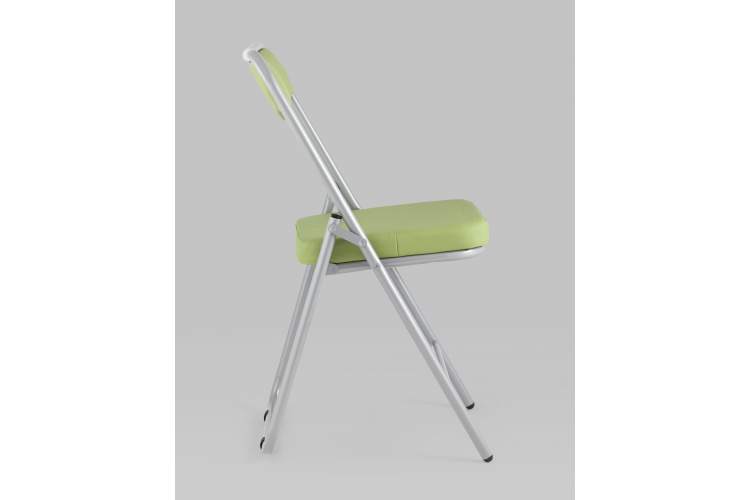 Складной стул Джонни экокожа салатовый каркас металлик-3