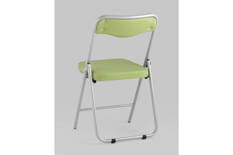 Складной стул Джонни экокожа салатовый каркас металлик-5
