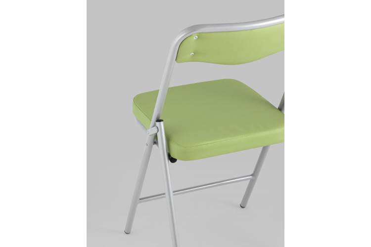 Складной стул Джонни экокожа салатовый каркас металлик-6