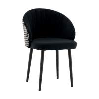 Стул Пасаденика велюр черный, спинка гусиная лапка