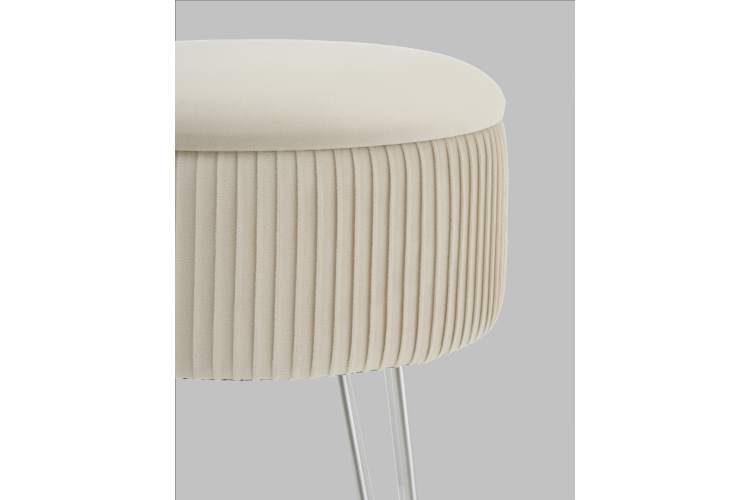 Пуф Астор бежевый серебряные ножки-6