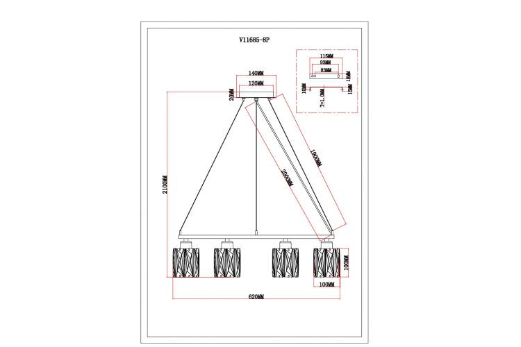 Люстра подвесная Moderli V11685-8P Prismique-5