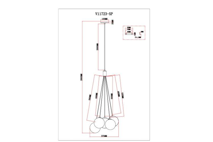 Светильник подвесной Moderli V11723-5P Renny-6