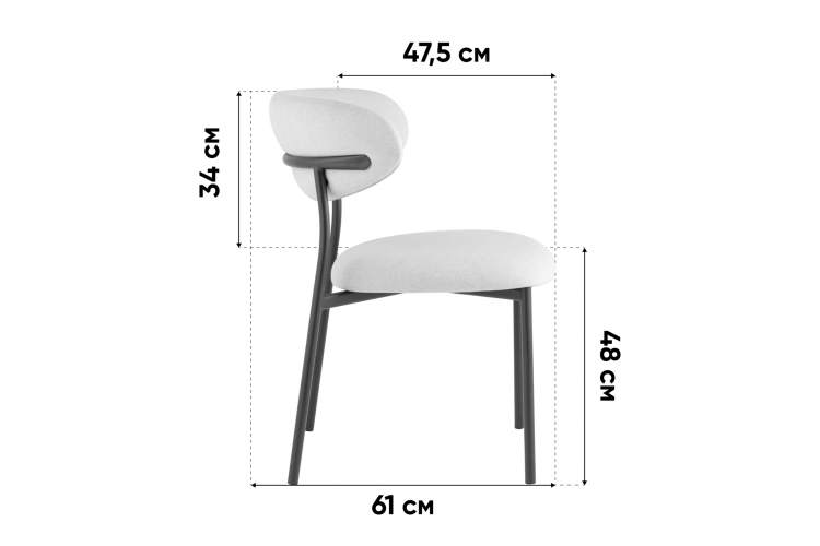 Стул обеденный Ayla серый белые ножки-9