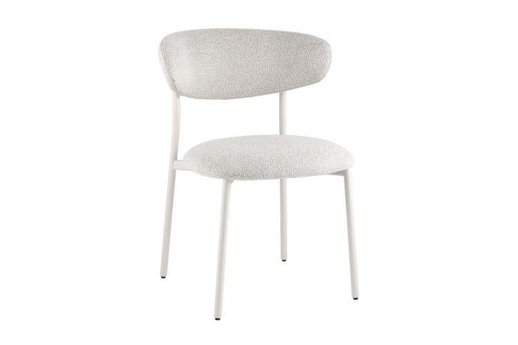 Стул обеденный Ayla серый белые ножки