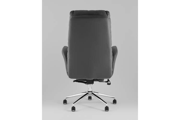 Кресло руководителя TopChairs Solid NC с оттоманкой серый-4