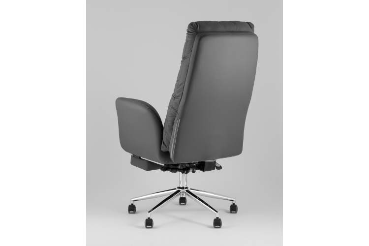 Кресло руководителя TopChairs Solid NC с оттоманкой серый-5