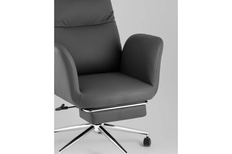 Кресло руководителя TopChairs Solid NC с оттоманкой серый-7