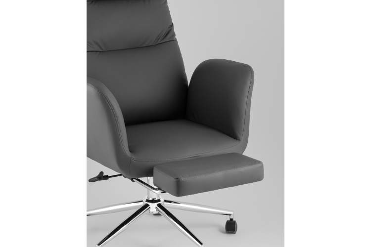 Кресло руководителя TopChairs Solid NC с оттоманкой серый-8