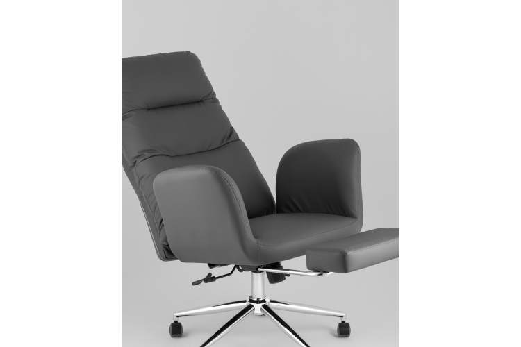 Кресло руководителя TopChairs Solid NC с оттоманкой серый-9