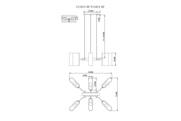 Люстра подвесная Moderli V11813-6P Metalicana-6