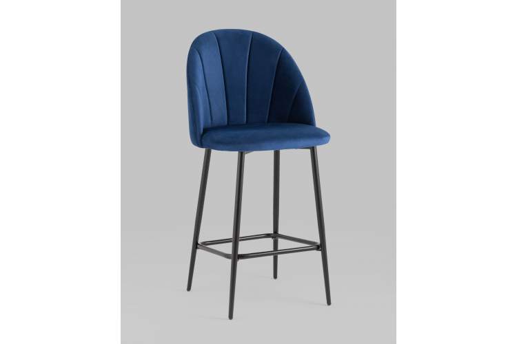 Стул полубарный Логан SN велюр синий-1