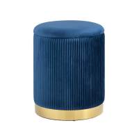 Пуф Шарлотта с ящиком велюр синий