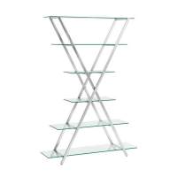 Стеллаж Гейт прозрачное стекло сталь серебро