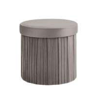 Пуф складной с ящиком Store Round антрацитовый в гостиную