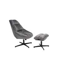 Кресло с оттоманкой Оррелл серый 