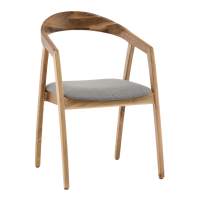 Стул Вудмилан каркас дерево цвет натуральный орех рогожка серый