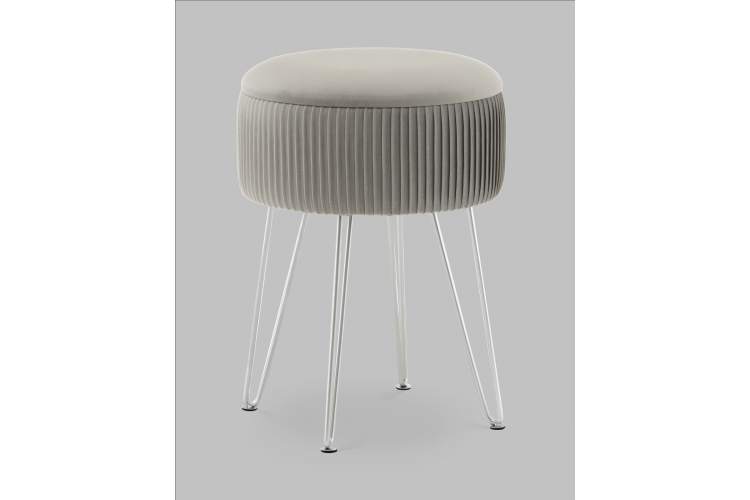 Пуф Астор серебристый серебряные ножки-1