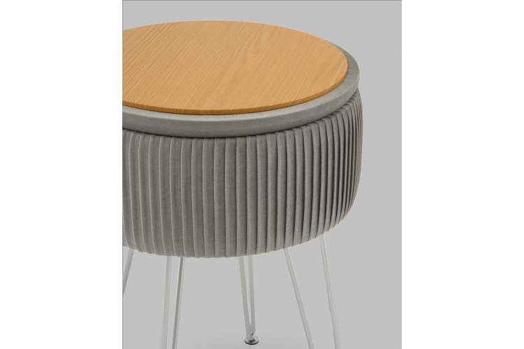 Пуф Астор серебристый серебряные ножки-4