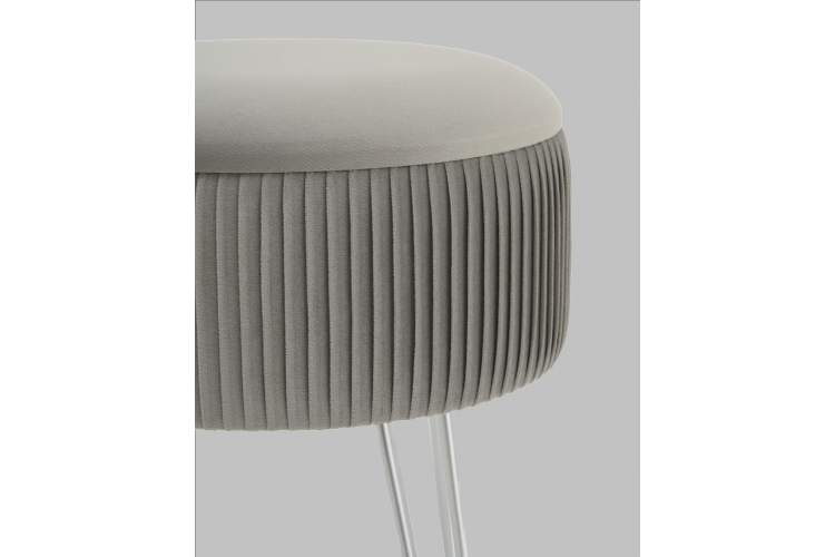 Пуф Астор серебристый серебряные ножки-5