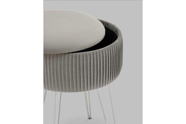 Пуф Астор серебристый серебряные ножки-6