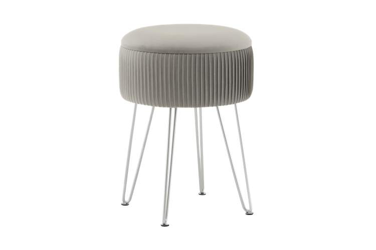 Пуф Астор серебристый серебряные ножки