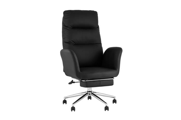 Кресло руководителя TopChairs Solid NC с оттоманкой черный