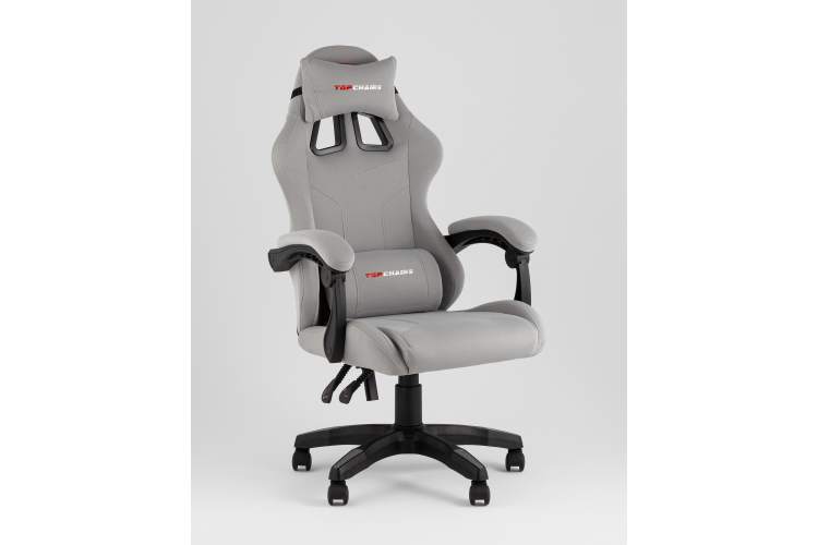 Кресло спортивное TopChairs Druid серый ткань-1