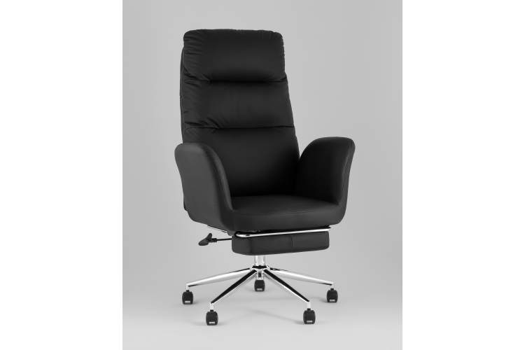 Кресло руководителя TopChairs Solid NC с оттоманкой черный-1